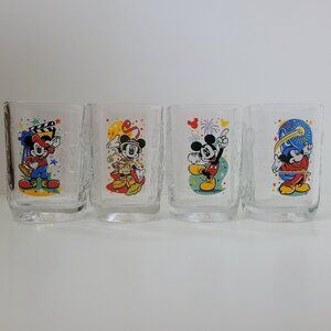 Walt Disney World Celebration McDonald's 2000 Mickey Mouse Glass Cups Set of 4